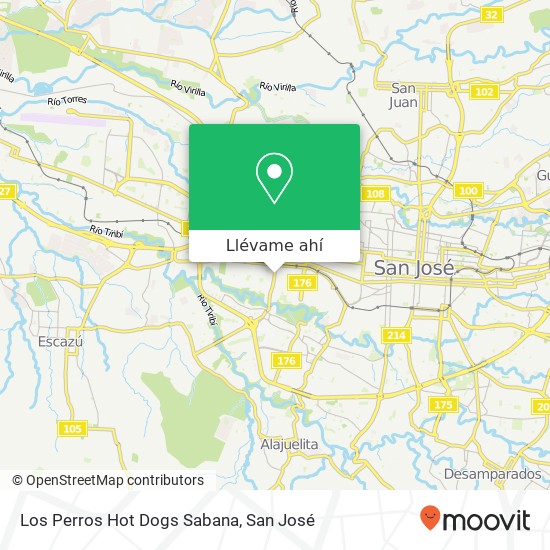 Mapa de Los Perros Hot Dogs Sabana