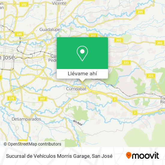 Mapa de Sucursal de Vehículos Morris Garage