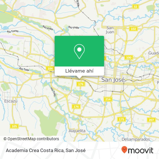 Mapa de Academia Crea Costa Rica