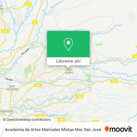 Mapa de Academia de Artes Marciales Mixtas Msr