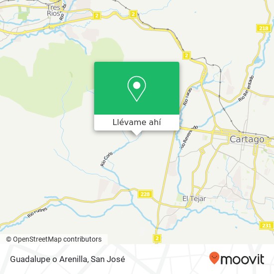 Mapa de Guadalupe o Arenilla