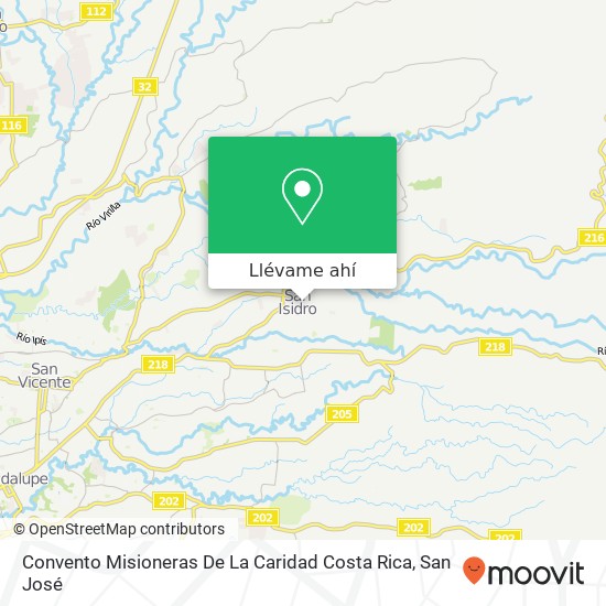Mapa de Convento Misioneras De La Caridad Costa Rica