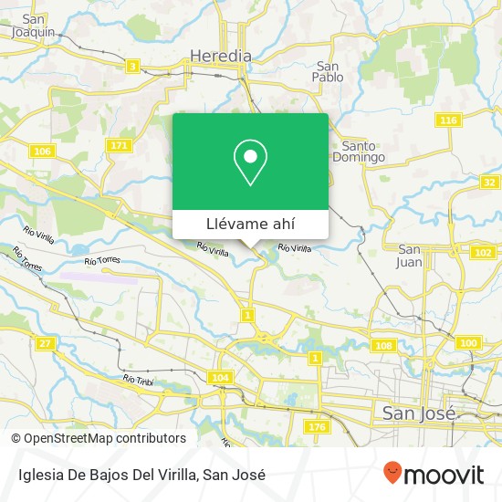 Mapa de Iglesia De Bajos Del Virilla