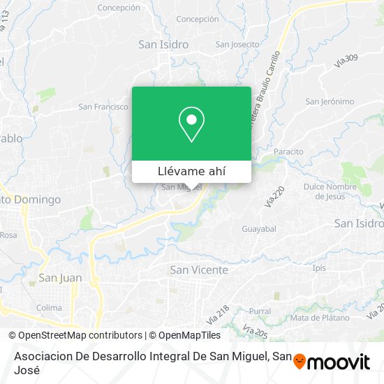 Mapa de Asociacion De Desarrollo Integral De San Miguel