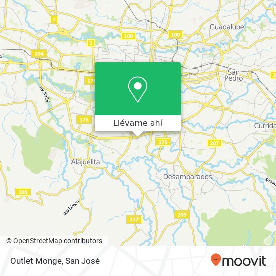 Mapa de Outlet Monge