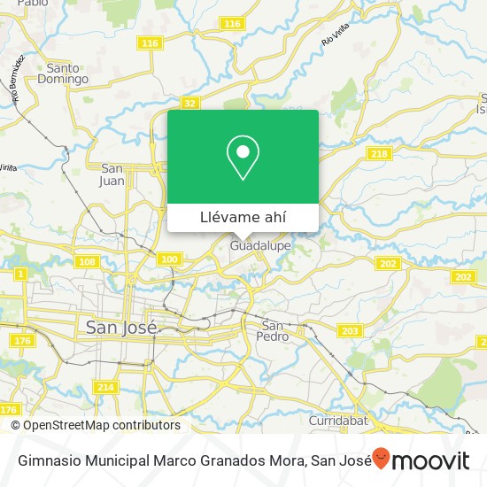 Mapa de Gimnasio Municipal Marco Granados Mora
