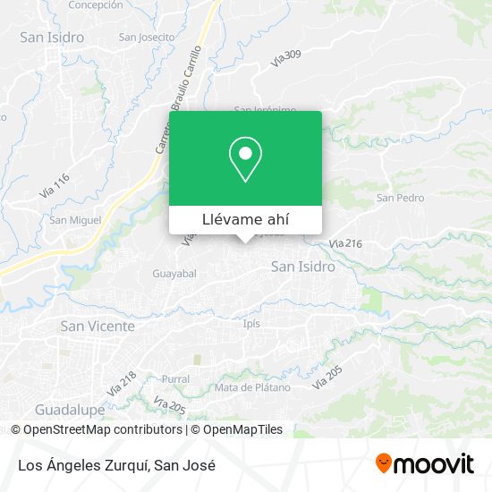 Mapa de Los Ángeles Zurquí
