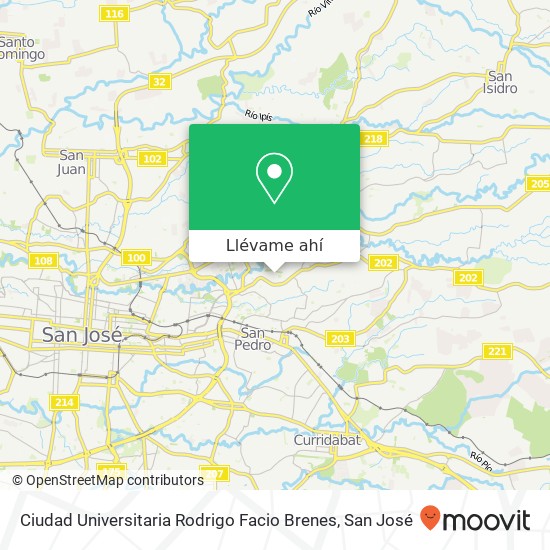 Mapa de Ciudad Universitaria Rodrigo Facio Brenes