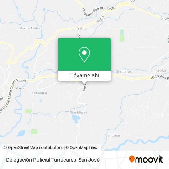 Mapa de Delegación Policial Turrúcares