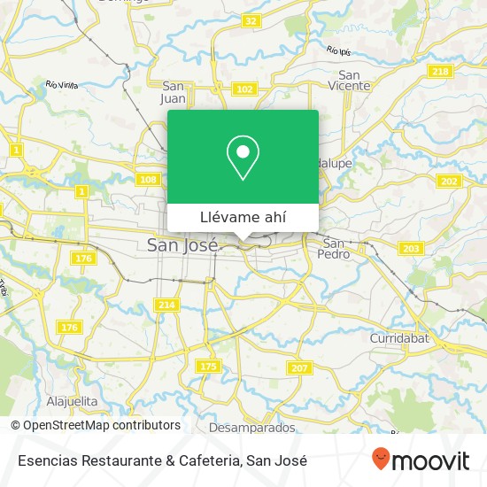 Mapa de Esencias Restaurante & Cafeteria