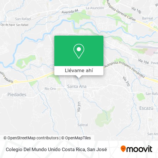 Mapa de Colegio Del Mundo Unido Costa Rica