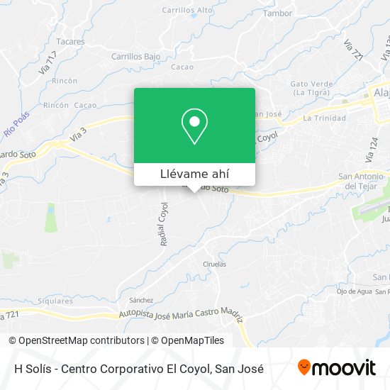 Mapa de H Solís - Centro Corporativo El Coyol
