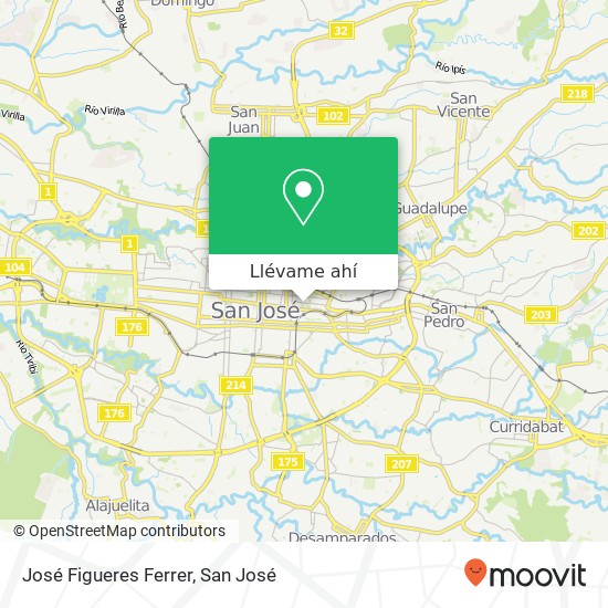 Mapa de José Figueres Ferrer