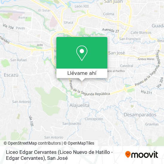 Mapa de Liceo Edgar Cervantes (Liceo Nuevo de Hatillo - Edgar Cervantes)