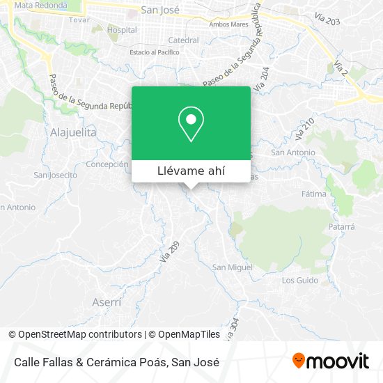 Mapa de Calle Fallas & Cerámica Poás