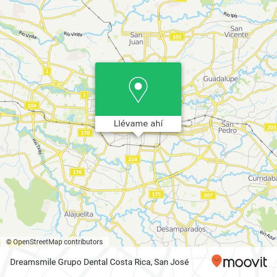 Mapa de Dreamsmile Grupo Dental Costa Rica