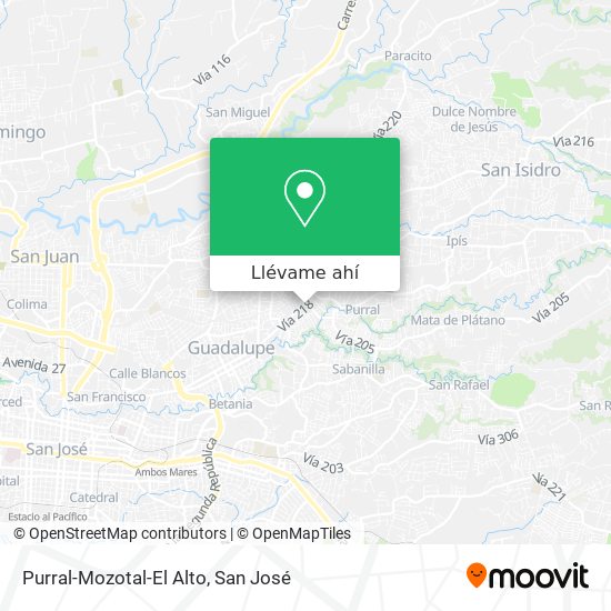 Mapa de Purral-Mozotal-El Alto