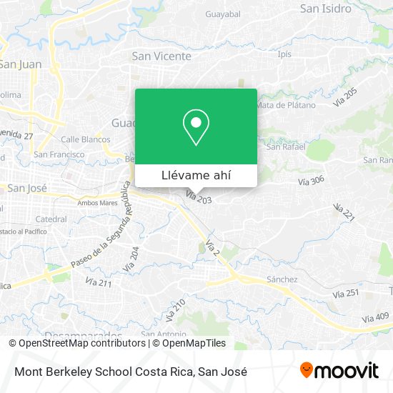 Mapa de Mont Berkeley School Costa Rica