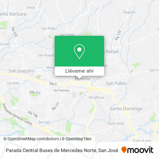 Mapa de Parada Central Buses de Mercedes Norte