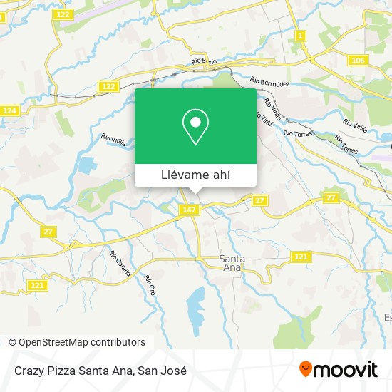 Mapa de Crazy Pizza Santa Ana