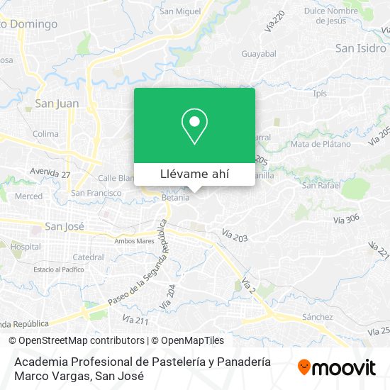 Mapa de Academia Profesional de Pastelería y Panadería Marco Vargas