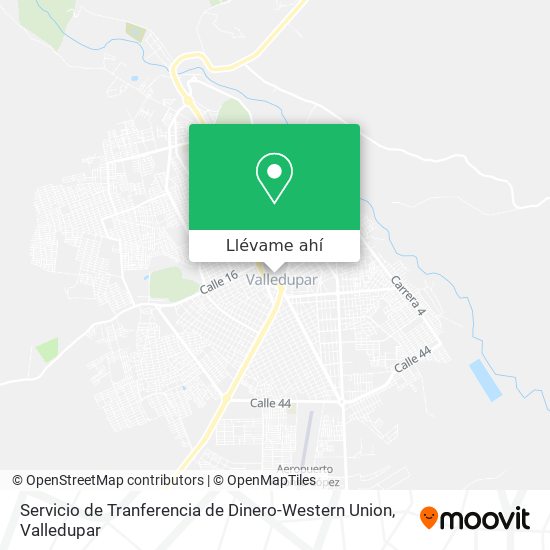 Mapa de Servicio de Tranferencia de Dinero-Western Union