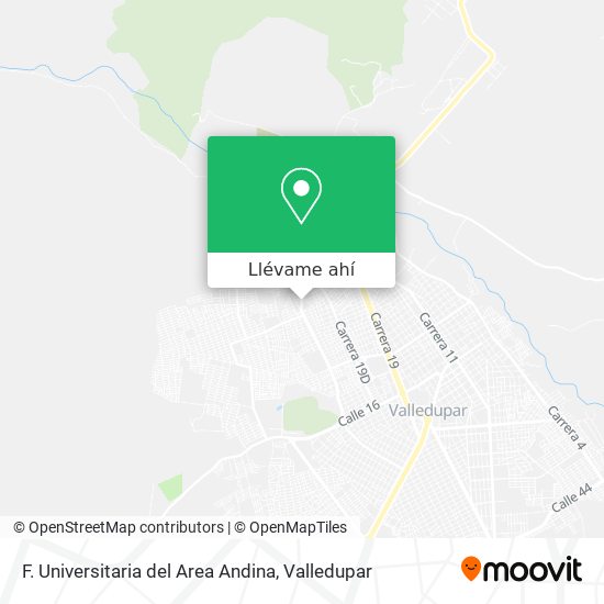 Mapa de F. Universitaria del Area Andina