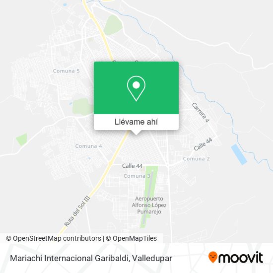 Mapa de Mariachi Internacional Garibaldi