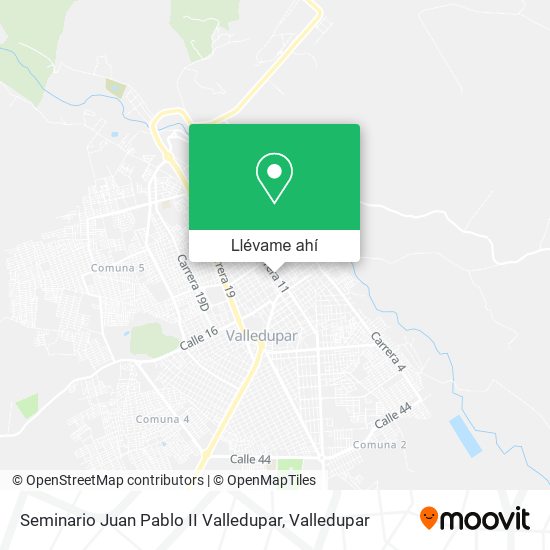 Mapa de Seminario Juan Pablo II Valledupar