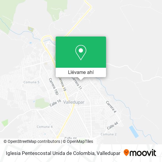 Mapa de Iglesia Pentescostal Unida de Colombia
