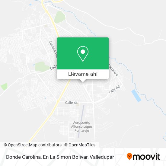Mapa de Donde Carolina, En La Simon Bolivar