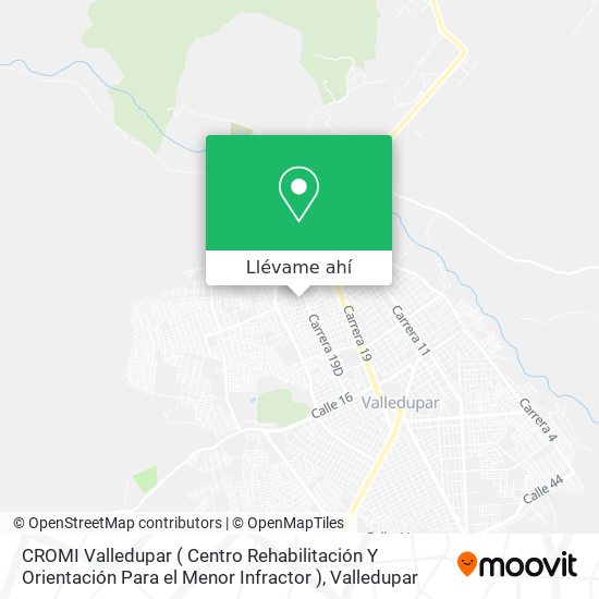 Mapa de CROMI Valledupar ( Centro Rehabilitación Y Orientación Para el Menor Infractor )