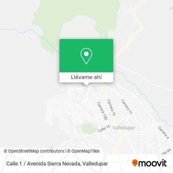 Mapa de Calle 1 / Avenida Sierra Nevada