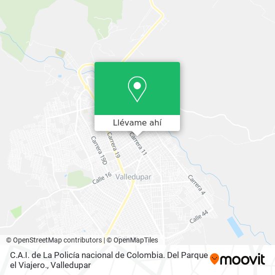 Mapa de C.A.I. de La Policía nacional de Colombia. Del Parque el Viajero.