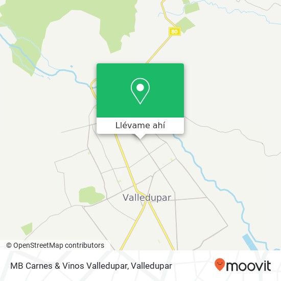 Mapa de MB Carnes & Vinos Valledupar, 15 Carrera 11 8 San Joaquín, Valledupar, 200001