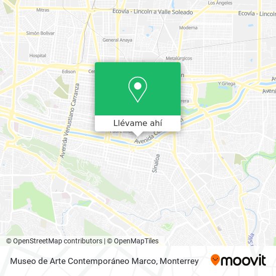 Mapa de Museo de Arte Contemporáneo Marco