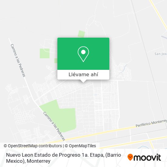 Mapa de Nuevo Leon Estado de Progreso 1a. Etapa, (Barrio Mexico)