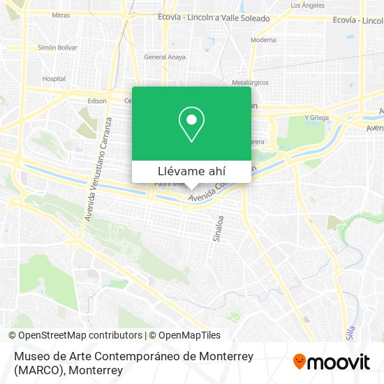 Mapa de Museo de Arte Contemporáneo de Monterrey (MARCO)