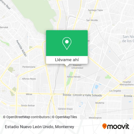 Mapa de Estadio Nuevo León Unido
