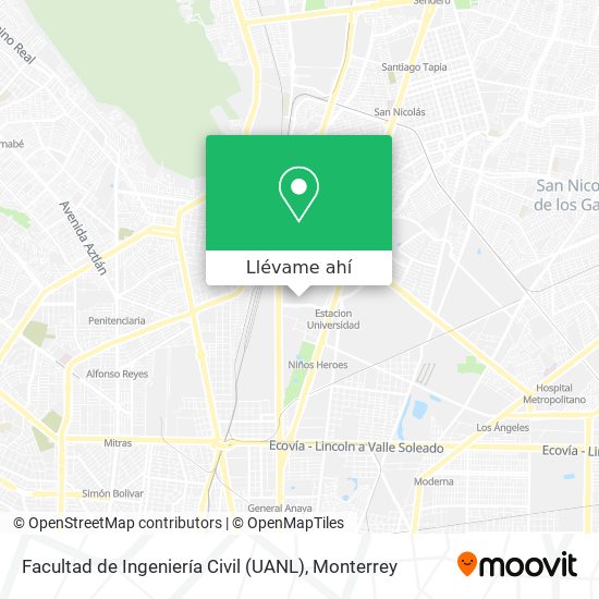 Mapa de Facultad de Ingeniería Civil (UANL)