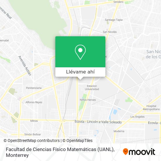 Mapa de Facultad de Ciencias Físico Matemáticas (UANL)