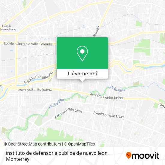 Mapa de instituto de defensoria publica de nuevo leon