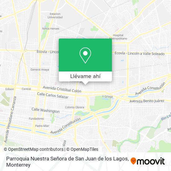 Cómo llegar a Parroquia Nuestra Señora de San Juan de los Lagos en  Monterrey en Autobús o Metrorrey?