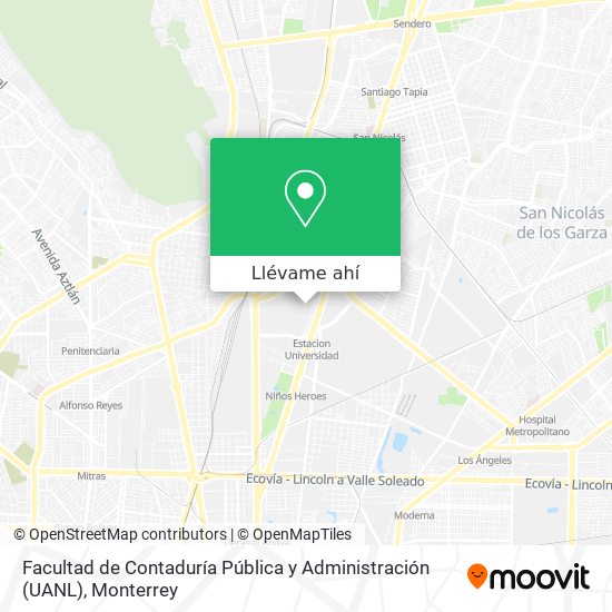 Mapa de Facultad de Contaduría Pública y Administración (UANL)