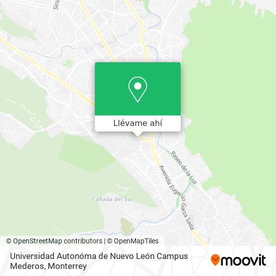 Mapa de Universidad Autonóma de Nuevo León Campus Mederos