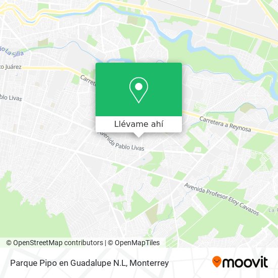 Mapa de Parque Pipo en Guadalupe N.L