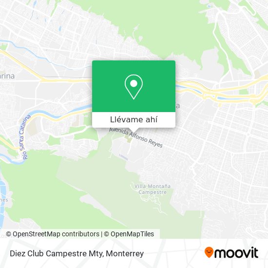 Cómo llegar a Diez Club Campestre Mty en San Pedro Garza García en Autobús  o Metrorrey?