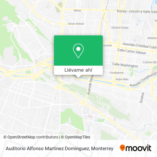Mapa de Auditorio Alfonso Martinez Dominguez