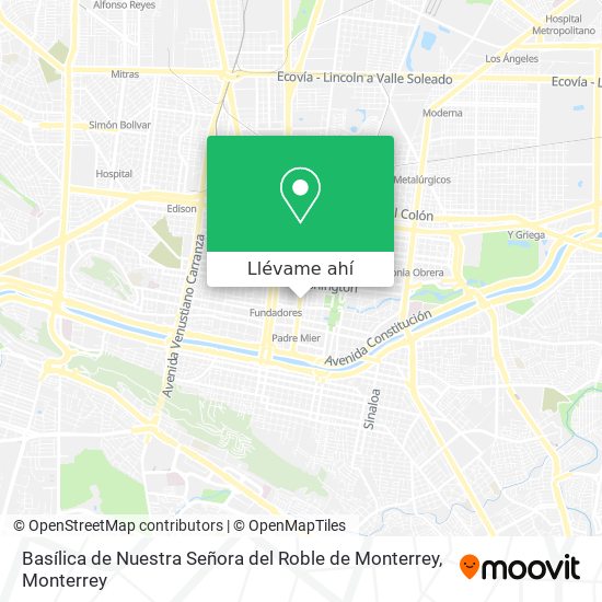 Cómo llegar a Basílica de Nuestra Señora del Roble de Monterrey en Autobús  o Metrorrey?