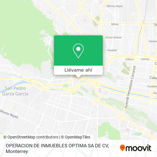 Mapa de OPERACION DE INMUEBLES OPTIMA SA DE CV